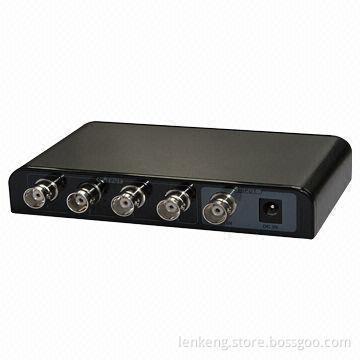 4-way SDI Splitter, Supports SD-SDI (270Mbps), HD-SDI (1.485Gbps) and 3G-SDI (2.97Gbps), 5-30V DC
